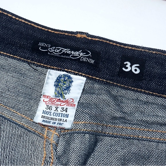 Ed Hardy mens jeans 36 x 34 new w/o tag unworn graphic pants vintage y2k fashion - Picture 5 of 9